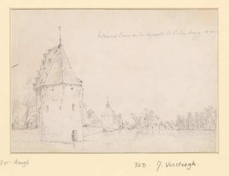 Gezicht op de Kalkmanstoren en de Zandpoort in Culemborg Wall Art by anonymous - High-Resolution Digital Print