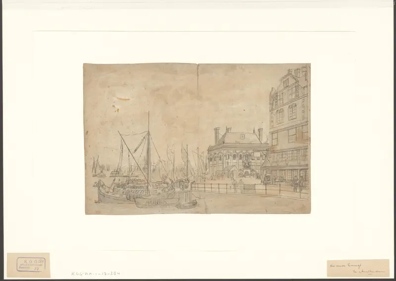 Gezicht op de Kampersteiger aan het IJ, gezien vanaf de Nieuwe Brug naar Zeerecht Wall Art by anonymous - High-Resolution Digital Print