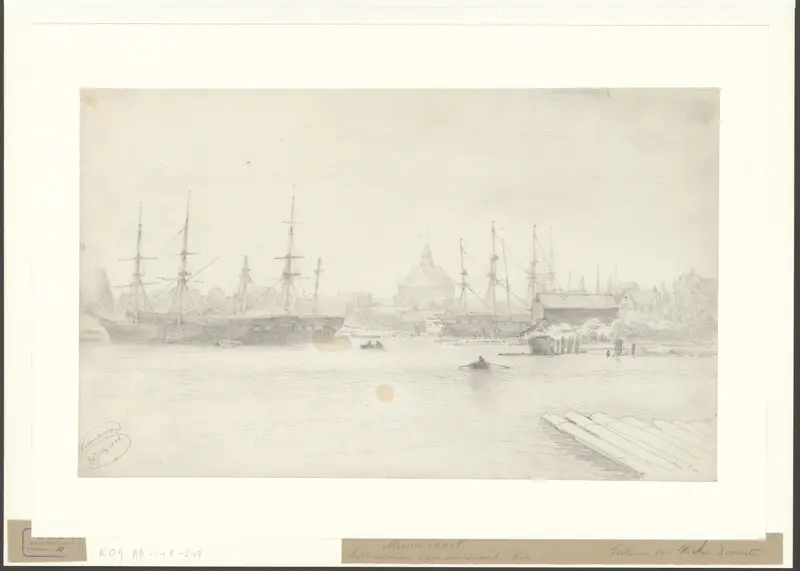 Gezicht op de Kattenburgervaart gezien naar de Oosterkerk Wall Art by Willem Anthonie van Deventer - High-Resolution Digital Print