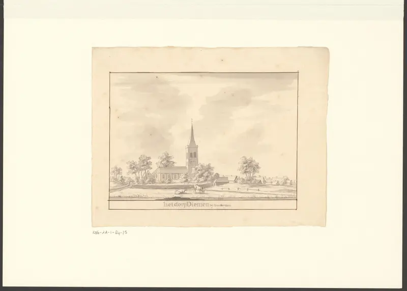 Gezicht op de kerk in Diemen Wall Art by anonymous - High-Resolution Digital Print