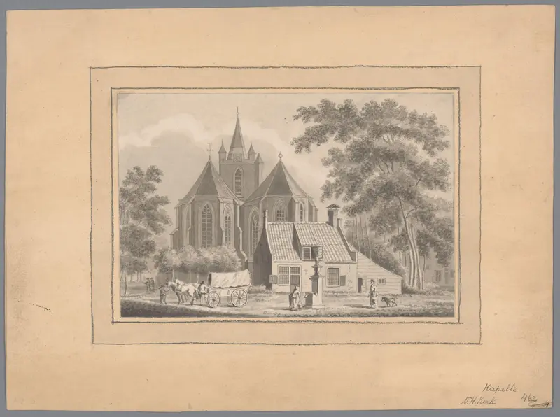 Gezicht op de kerk in Kapelle Wall Art by anonymous - High-Resolution Digital Print