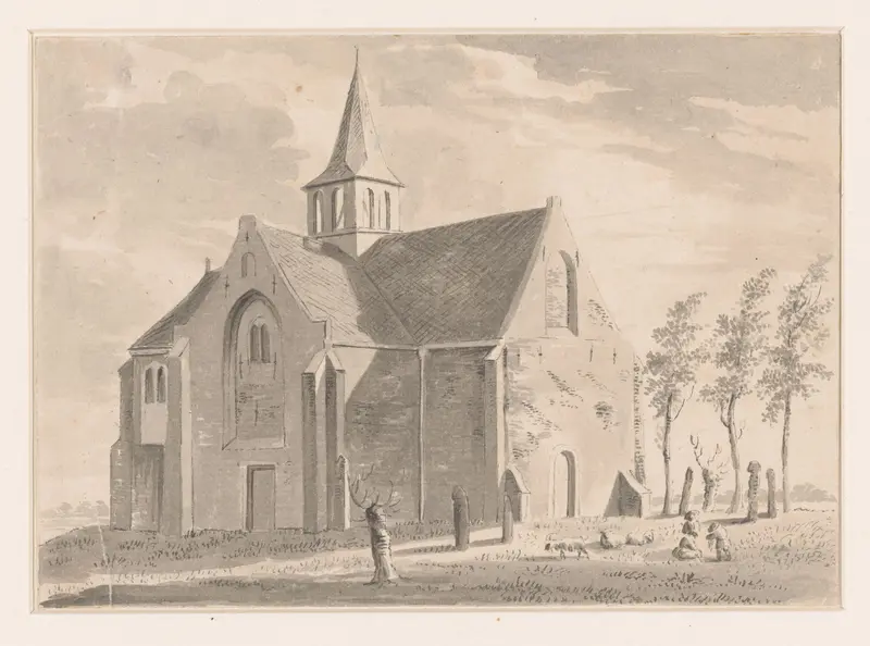 Gezicht op de kerk in Sint Pancras Wall Art by Unknown - High-Resolution Digital Print