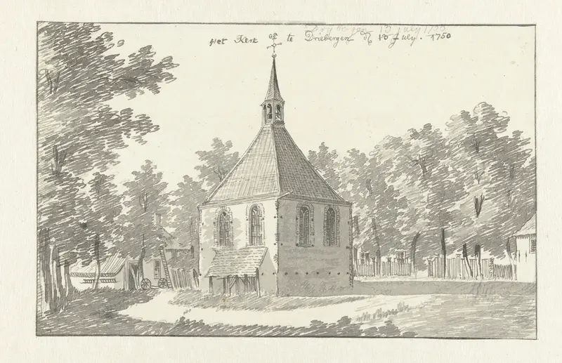 Gezicht op de kerk te Driebergen Wall Art by Jan de Beijer - High-Resolution Digital Print
