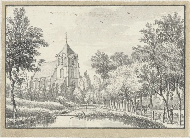 Gezicht op de kerk van Leerbroek Wall Art by Jan de Beijer - High-Resolution Digital Print