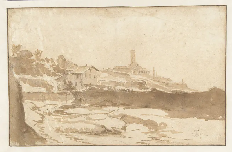 Gezicht op de kerk van San Gregorio al Celio in Rome Wall Art by Unknown - High-Resolution Digital Print