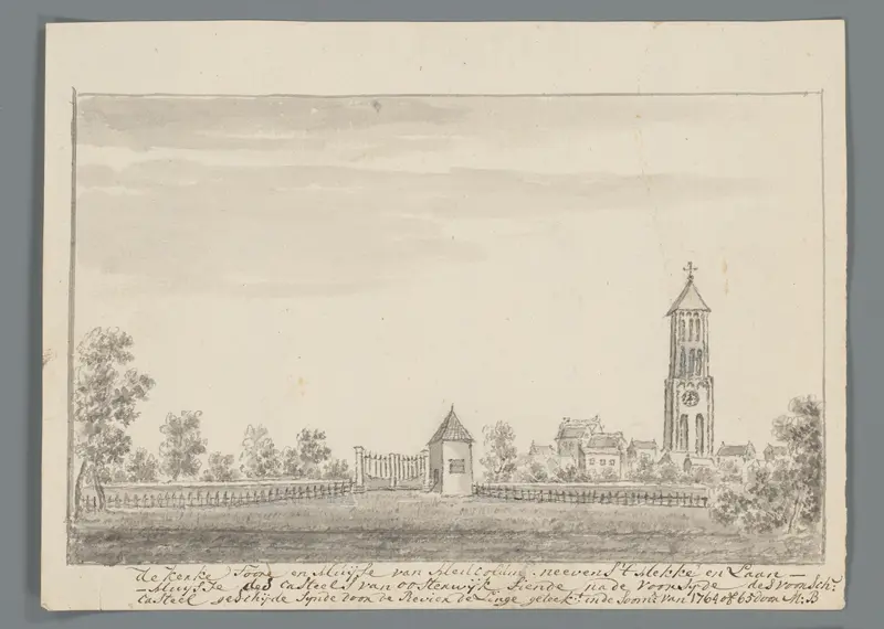 Gezicht op de kerktoren van Heukelum Wall Art by Unknown - High-Resolution Digital Print