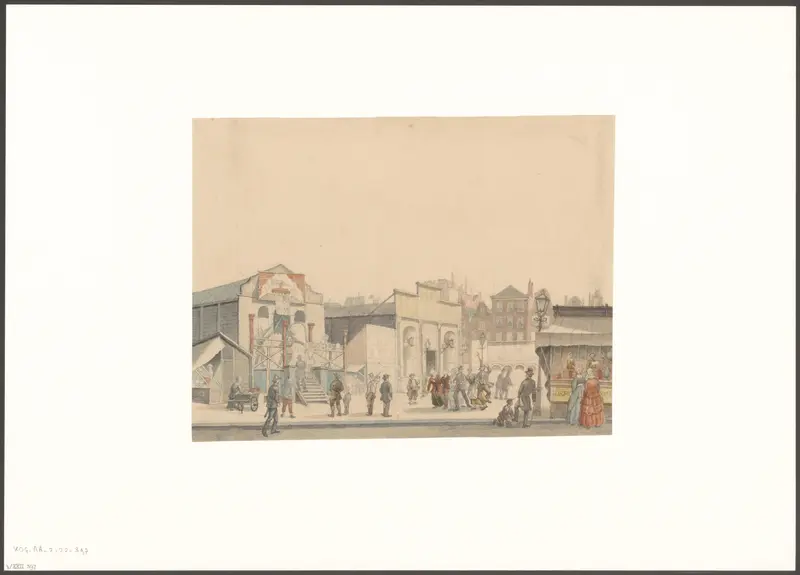 Gezicht op de kermis op de Botermarkt Wall Art by Johan George Lodewijk Rieke - High-Resolution Digital Print