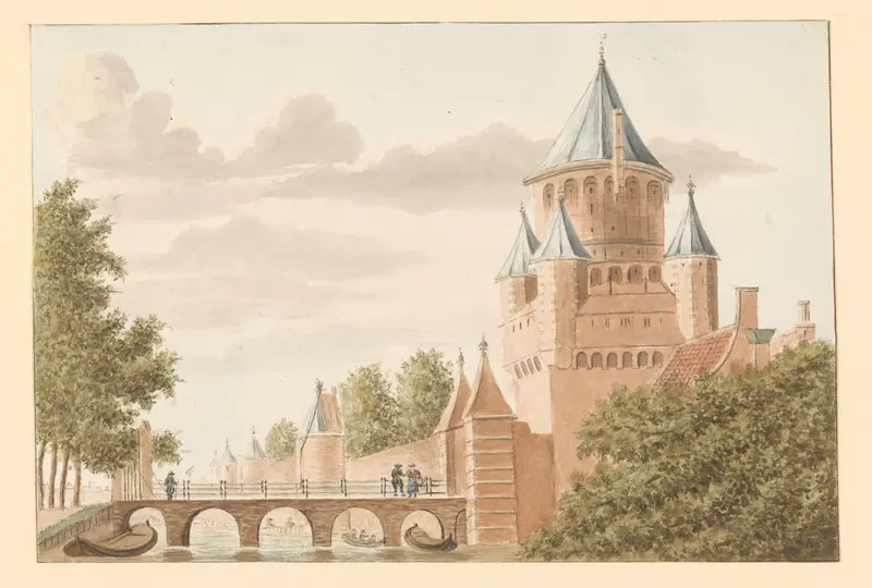 Gezicht op de Kleine Houtpoort in Haarlem Wall Art by anonymous - High-Resolution Digital Print