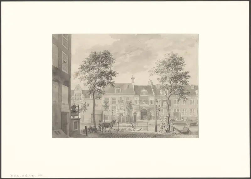Gezicht op de Kloveniersburgwal met het Dolhuis Wall Art by Johannes Schouten - High-Resolution Digital Print
