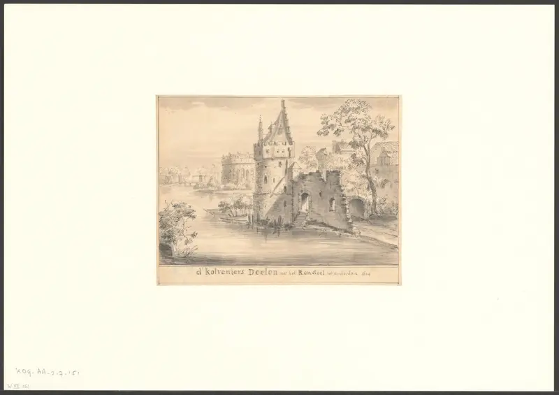 Gezicht op de Kloveniersdoelen en het Rondeel aan de Amstel Wall Art by anonymous - High-Resolution Digital Print