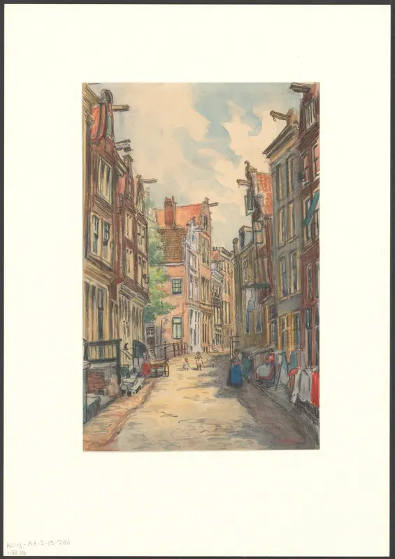 Gezicht op de Korte Dijkstraat gezien naar de brug over de Krom Boomssloot Wall Art by Unknown - High-Resolution Digital Print