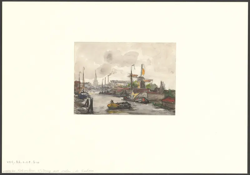 Gezicht op de Kostverlorenvaart en molen De Eenhoorn Wall Art by Unknown - High-Resolution Digital Print