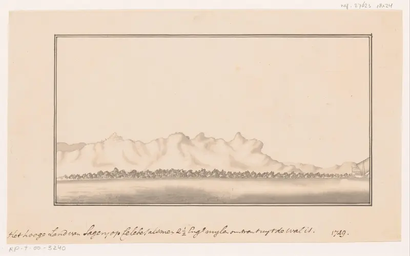Gezicht op de kust van Zuidwest Celebes Wall Art by anonymous - High-Resolution Digital Print