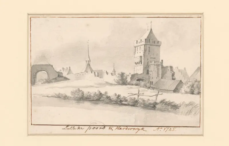Gezicht op de Luttekepoort te Harderwijk Wall Art by anonymous - High-Resolution Digital Print