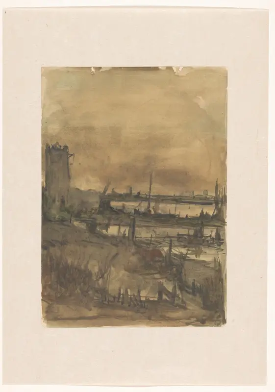 Gezicht op de Maas bij Dordrecht Wall Art by Jan Paul Valkema Blouw - High-Resolution Digital Print