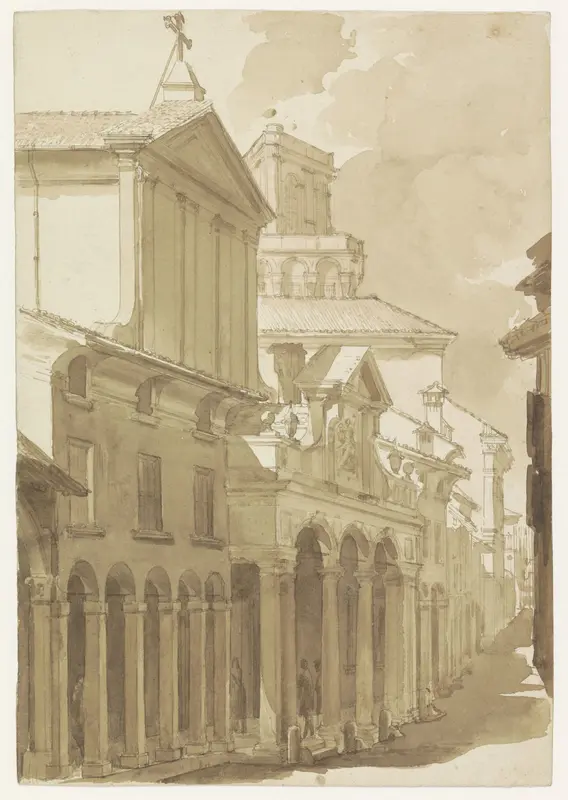 Gezicht op de Magdalena-kerk in de Strada San Donato te Bologna Wall Art by Gaetano Gandolfi - High-Resolution Digital Print