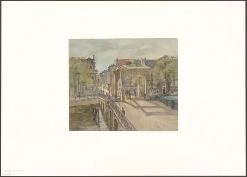 Gezicht op de Magere Brug over de Amstel en de ingang van de Kerkstraat Wall Art by Unknown - High-Resolution Digital Print