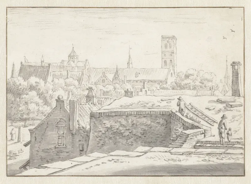 Gezicht op de Mariakerk Wall Art by Herman Saftleven - High-Resolution Digital Print