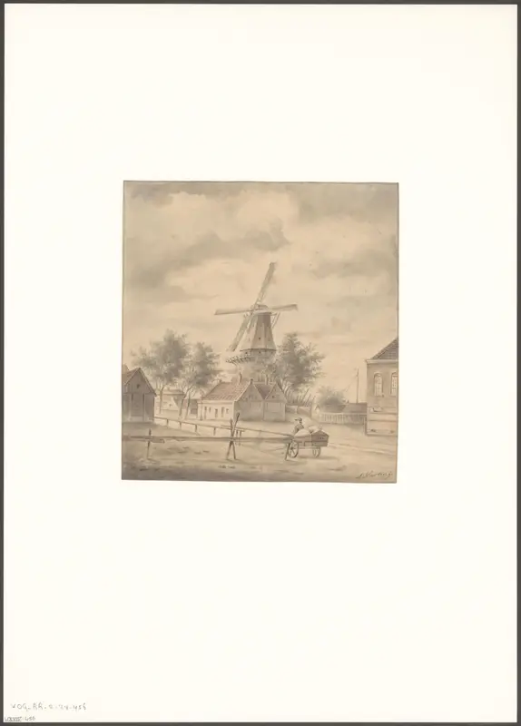 Gezicht op de Marnixstraat met molen De Victor Wall Art by Unknown - High-Resolution Digital Print