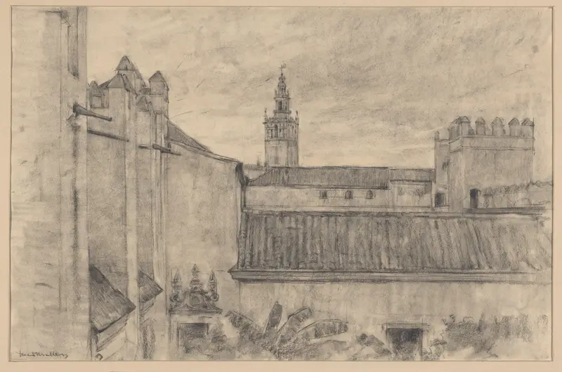 Gezicht op de muren van het Koninklijk Paleis te Sevilla Wall Art by Unknown - High-Resolution Digital Print