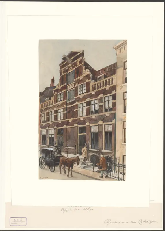 Gezicht op de Nieuwe Doelenstraat 12-14 voor de afbraak Wall Art by Unknown - High-Resolution Digital Print