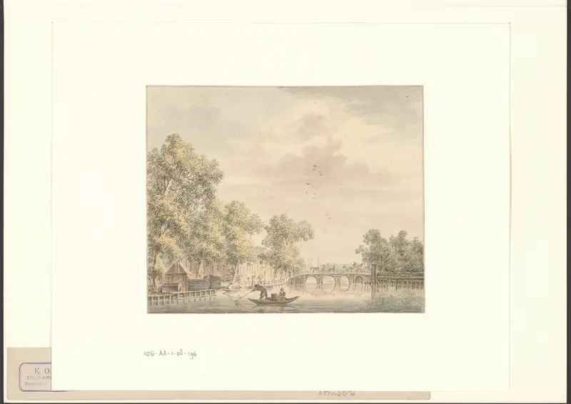 Gezicht op de Nieuwe Herengracht bij de Hortusbrug Wall Art by Unknown - High-Resolution Digital Print
