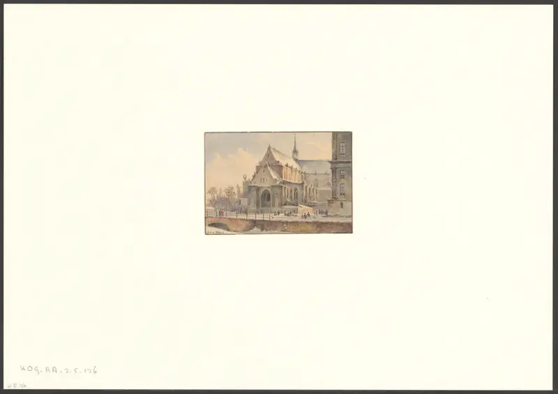 Gezicht op de Nieuwe Kerk op de Dam Wall Art by Unknown - High-Resolution Digital Print