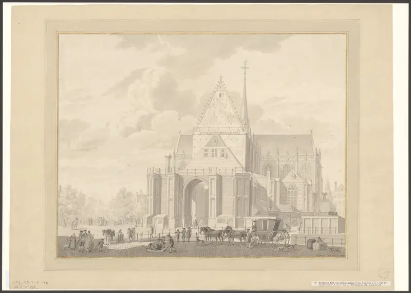 Gezicht op de Nieuwe Kerk Wall Art by Unknown - High-Resolution Digital Print