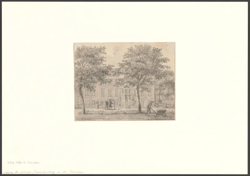 Gezicht op de Nieuwe Stadsherberg in de Plantage Wall Art by Hermanus Petrus Schouten - High-Resolution Digital Print