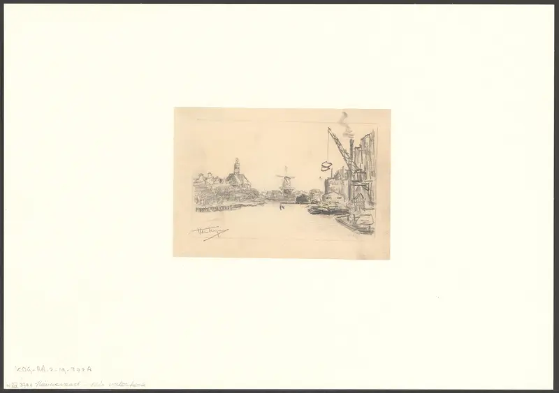 Gezicht op de Nieuwe Vaart met de Oosterkerk en de molen De Gooyer Wall Art by Unknown - High-Resolution Digital Print