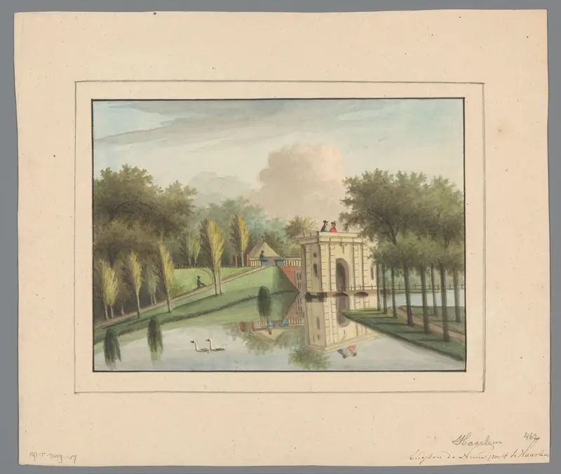 Gezicht op de Nieuwpoort in Haarlem Wall Art by anonymous - High-Resolution Digital Print