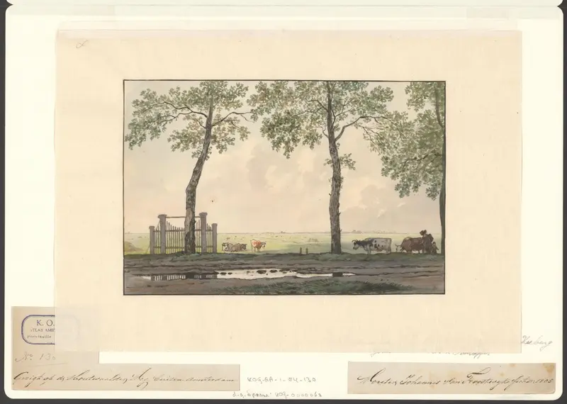 Gezicht op de Oeterwalerweg gezien naar Zeeburg Wall Art by Unknown - High-Resolution Digital Print