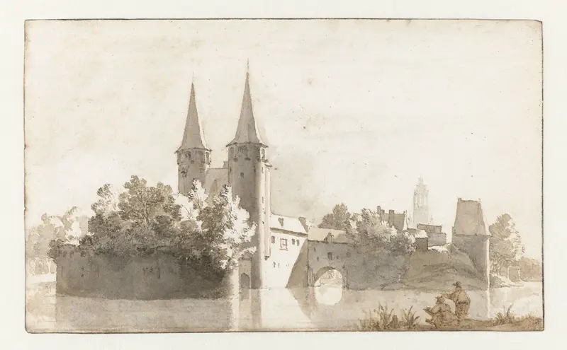 Gezicht op de Oostpoort te Delft Wall Art by Jan de Bisschop - High-Resolution Digital Print