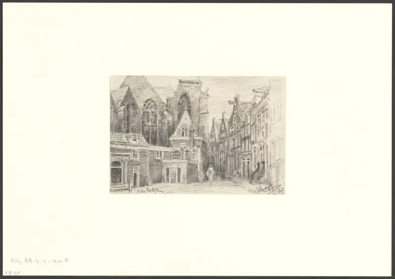 Gezicht op de Oude Kerk en het Oudekerksplein Wall Art by Unknown - High-Resolution Digital Print