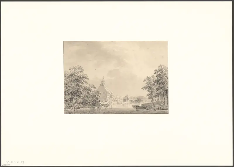 Gezicht op de oude Muiderpoort vanaf de Plantage Muidergracht Wall Art by anonymous - High-Resolution Digital Print