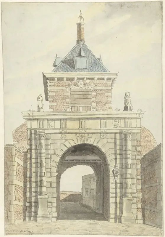 Gezicht op de oude Vriesche Poort te Alkmaar, van voren Wall Art by Jacobus Andreas Crescent - High-Resolution Digital Print