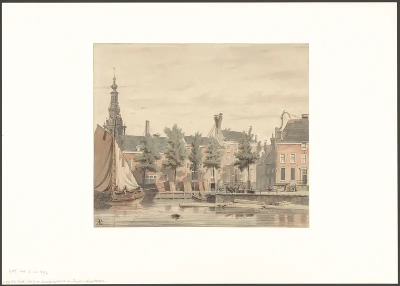 Gezicht op de Oudeschans, de Snoekjessteeg en de Zuiderkerkstoren Wall Art by Unknown - High-Resolution Digital Print