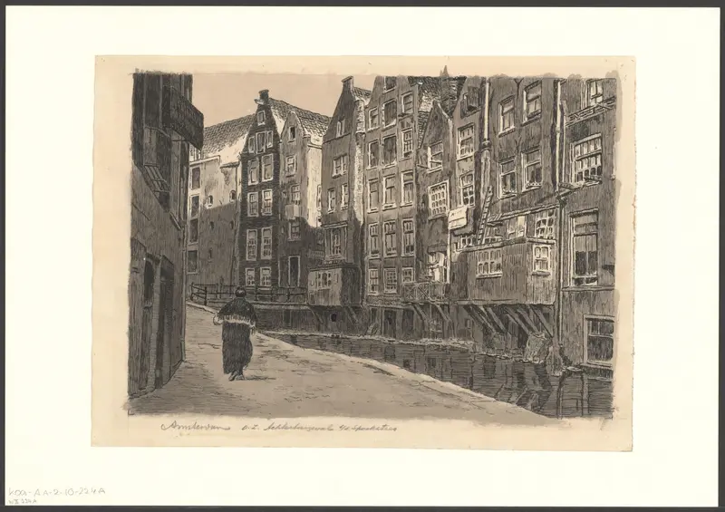 Gezicht op de Oudezijds Achterburgwal bij de Spooksteeg Wall Art by anonymous - High-Resolution Digital Print