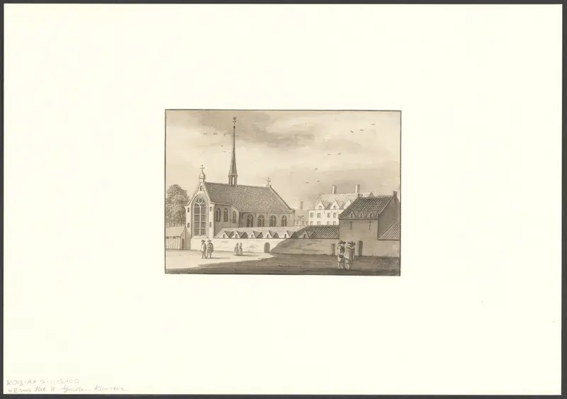 Gezicht op de Oudezijds Achterburgwal gezien naar het Sint Agnietenklooster Wall Art by anonymous - High-Resolution Digital Print