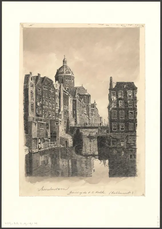 Gezicht op de Oudezijds Kolk vanaf de Armbrug Wall Art by anonymous - High-Resolution Digital Print