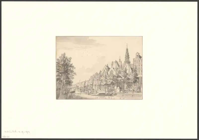 Gezicht op de Oudezijds Voorburgwal en de Oude Kerk Wall Art by Jan de Beijer - High-Resolution Digital Print