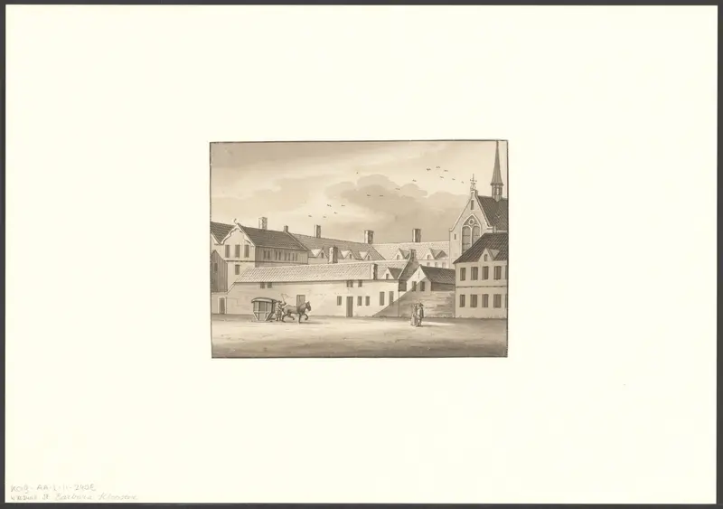 Gezicht op de Oudezijds Voorburgwal gezien naar het Sint Barbaraklooster Wall Art by anonymous - High-Resolution Digital Print
