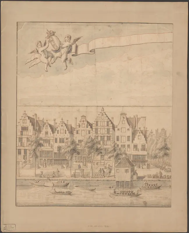 Gezicht op de Oudezijds Voorburgwal te Amsterdam Wall Art by Abraham Rademaker - High-Resolution Digital Print