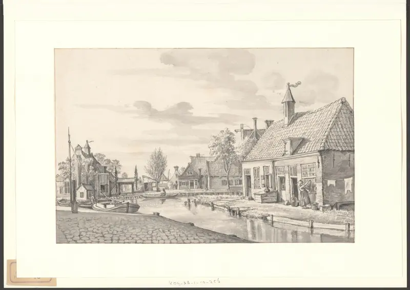 Gezicht op de overhaal aan het einde van de Overtoom Wall Art by Unknown - High-Resolution Digital Print