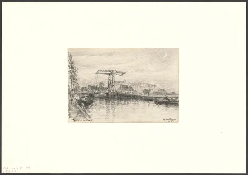 Gezicht op de Overtoomse Sluis aan de Kostverlorenvaart met rechts het Surinameplein Wall Art by Unknown - High-Resolution Digital Print