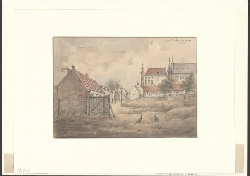 Gezicht op de Pekelharinggang achter kerk De Liefde Wall Art by Unknown - High-Resolution Digital Print