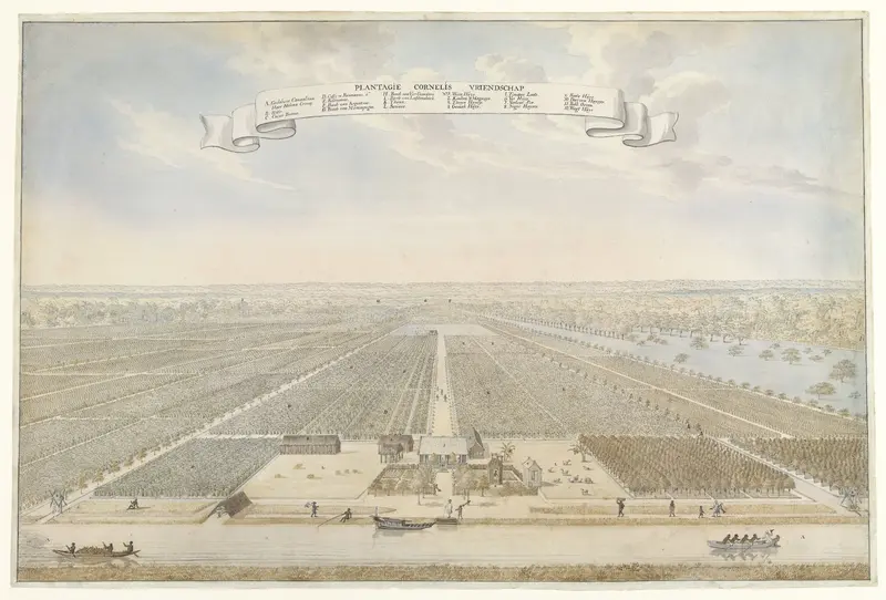 Gezicht op de plantage Cornelis Vriendschap in Suriname Wall Art by anonymous - High-Resolution Digital Print