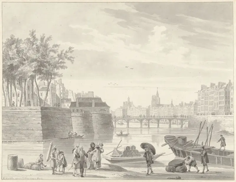 Gezicht op de Pont Rouge, Parijs Wall Art by Unknown - High-Resolution Digital Print