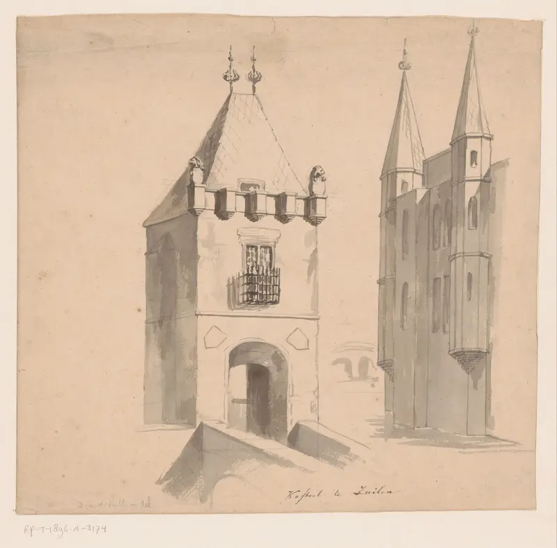 Gezicht op de poort en twee torens van Slot Zuylen Wall Art by Unknown - High-Resolution Digital Print