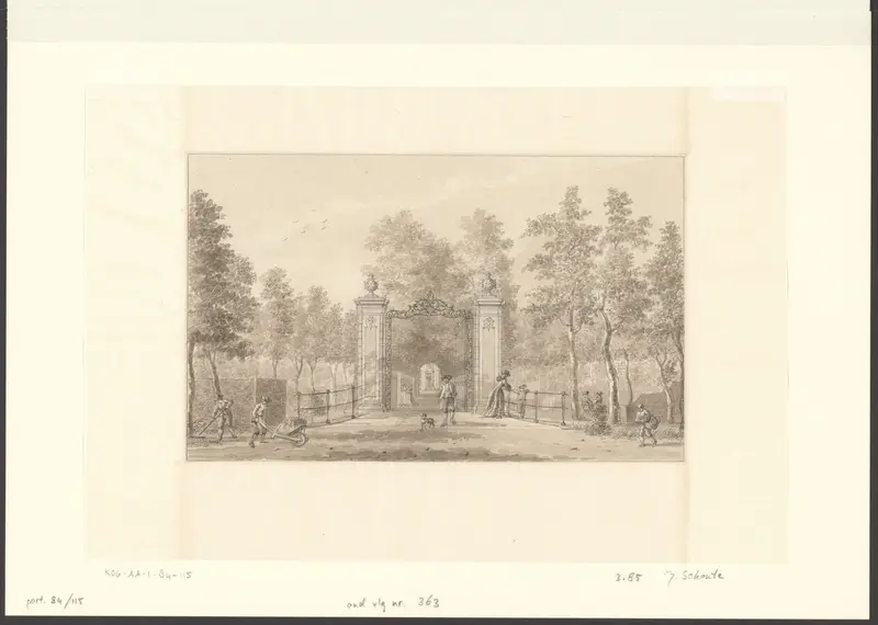 Gezicht op de poort van buitenplaats Starrebos Wall Art by Johannes Schouten - High-Resolution Digital Print